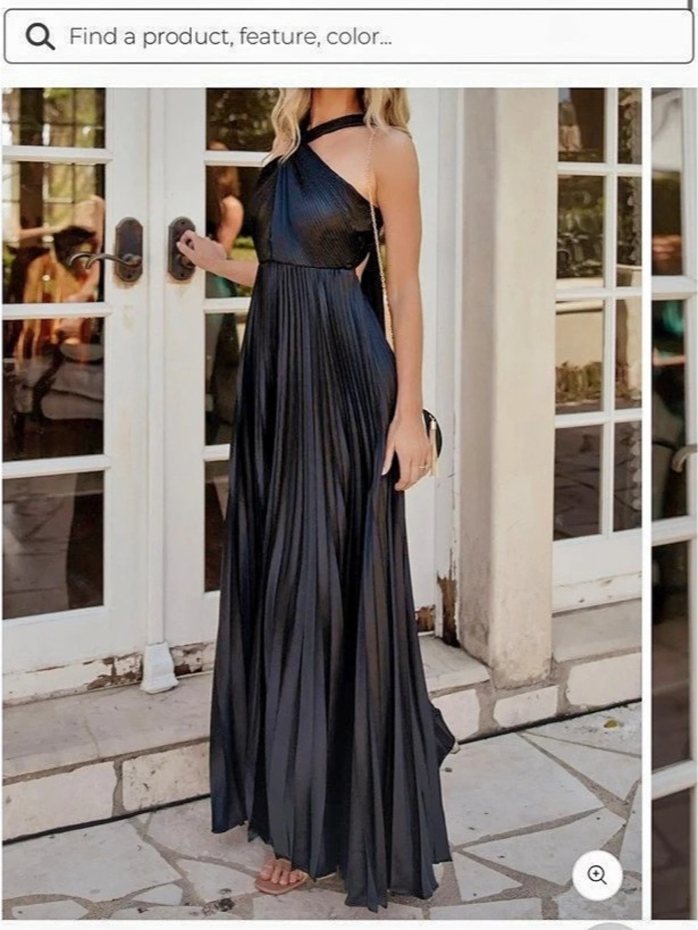 Baltic Born Sandra Pleated Maxi Dress in Black Size XL